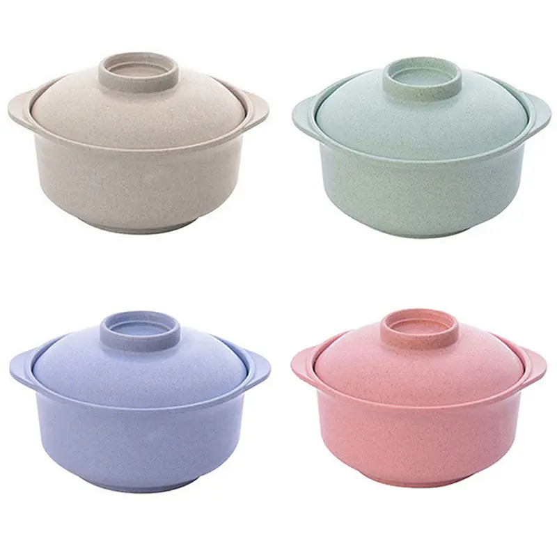 Bát Mì Ăn Liền Có Nắp Đậy, Bát Cơm Nóng Súp, Hộp Đựng Thức Ăn Cho Học Sinh Phong Cách Nhật Bản, Bát Nhà Bếp Tốt Cho Sức Khỏe, Bộ Đồ Ăn 2
