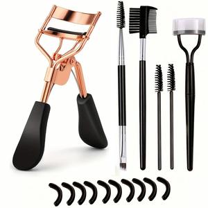Set de Rizador de Pestañas & Brocha para Cejas & Peine & Almohadilla de Silicona, 16 piezas/set Rizador de Pestañas Duradero & Accesorios, Herramientas de Maquillaje Profesionales para Mujeres