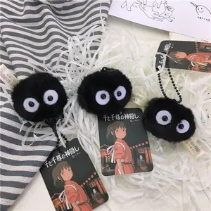 Cute Small Briquettes Keychain Black Coal Briquettes Dust Fairy Tale Black Plush Doll Bag Pendant