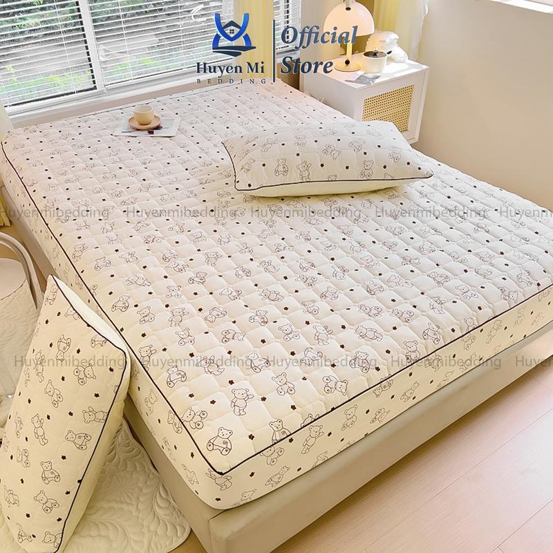 Bộ Ga Chun Trần Bông Cotton Đũi Dày Dặn Vải Cotton Poly Mềm Mịn Đủ Size 1m6/1m8/2m2 Được Chọn Mẫu