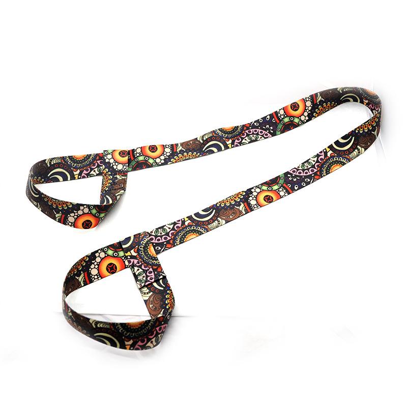 Product Introduction of Printed Yoga Mat Shoulder Strap Nylon Colorful Binding Strap Storage Strap Binding Rope Yoga Stretching Strap 5