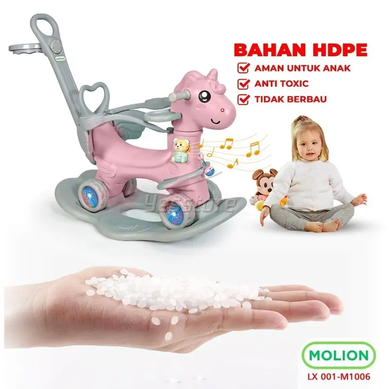 SPEEDS X MOLION SNI Mainan Kuda Kudaan 4in1 Anak-anak | Mainan Kuda Jungkat Jungkit Rocking Horse Berstandar | Kualitas Tinggi, Sangat Baik Sekali | 001-M1006 6