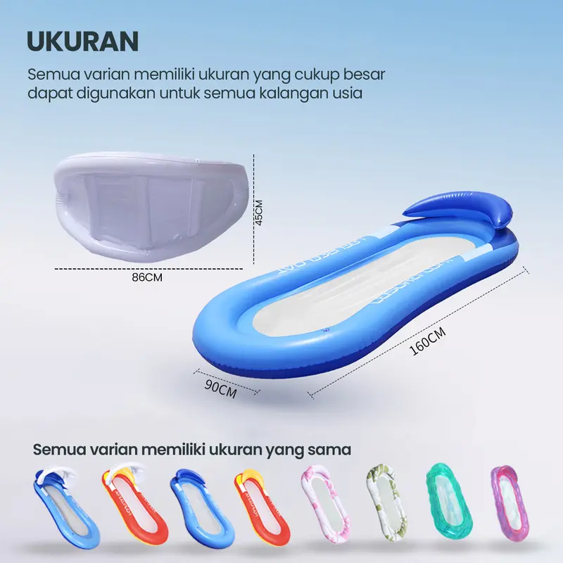 Pelampung Renang Matras Kasur Jaring Air plus Kanopi / Tanpa Kanopi Olahraga Outdoor 8