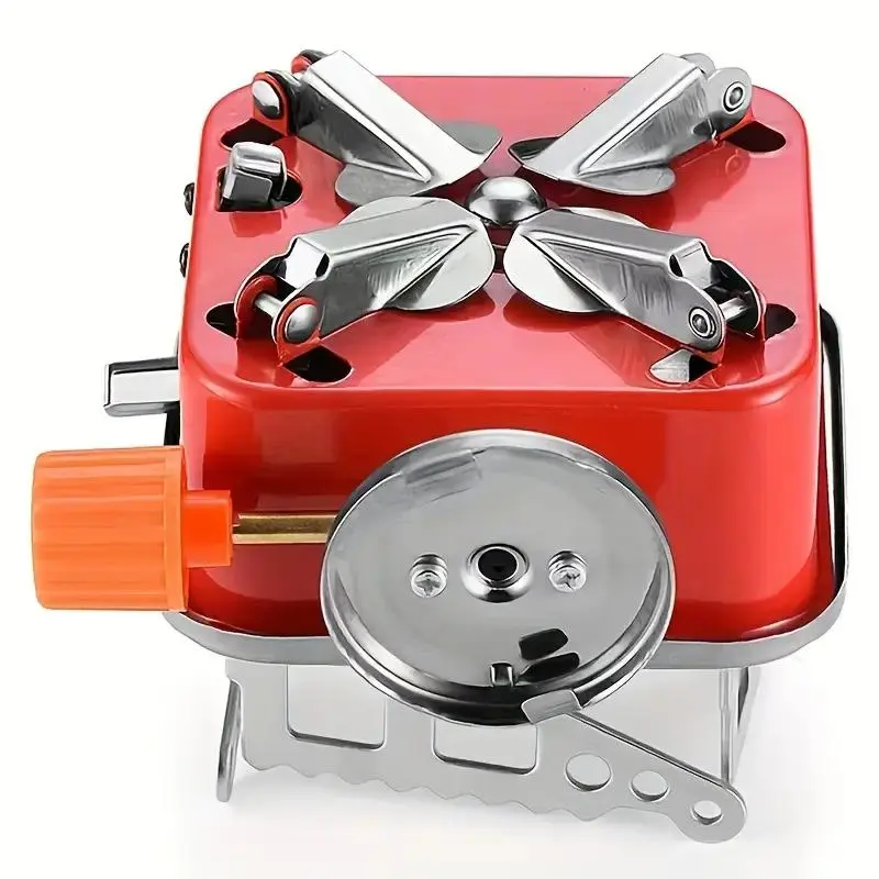 Portable Windproof Camping Stove, Foldable Design Stainless Steel Camping Stove, Outdoor Kitchenware for Campers & Outdoor Enthusiasts 4