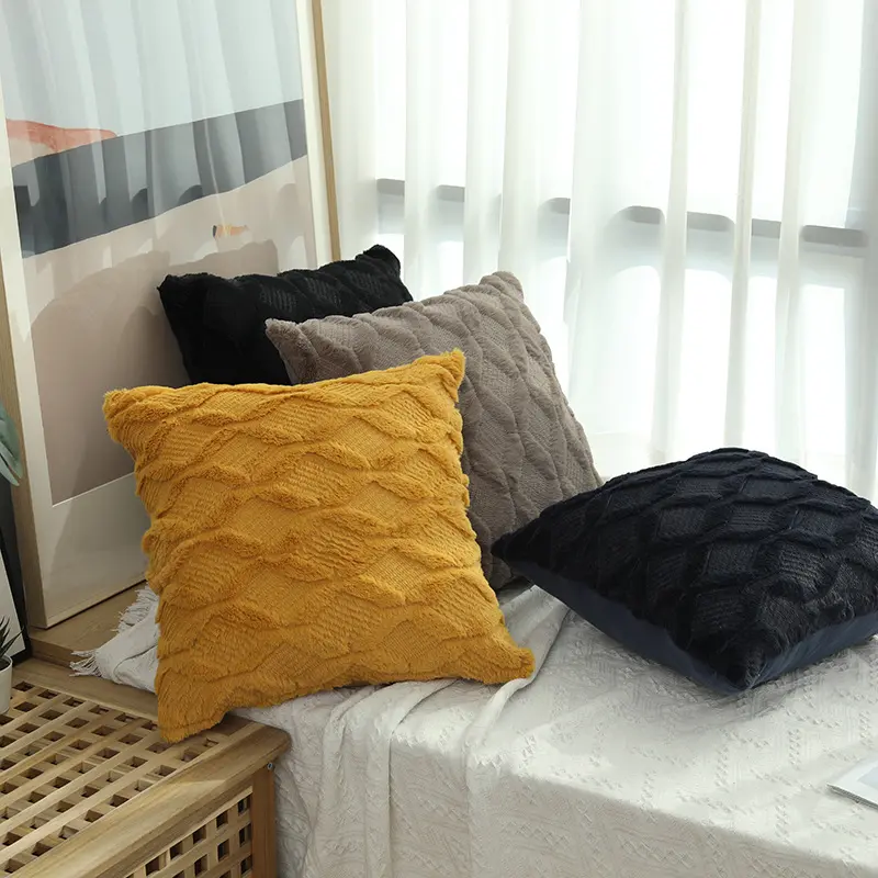 Vỏ Gối Kê Nhung Kim Cương, Màu Trơn Vỏ Đệm, Trang Trí Ghế Sofa, Bữa Tiệc Tại Nhà, Vỏ Gối Vuông Mềm, Có Kích Thước 40 / 45 / 50Cm 6