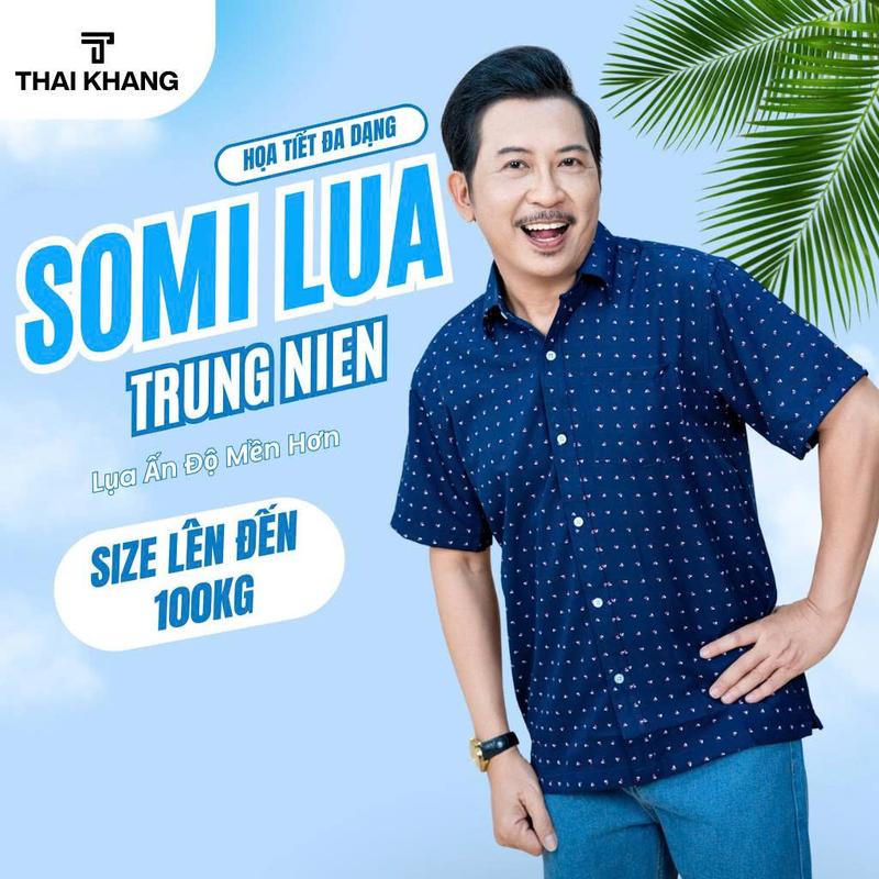 Áo sơ mi nam ngắn tay trung niên vải lụa co giãn mềm bề mặt mịn siêu form rộng classic ATK20 Menswear Cổ Tròn