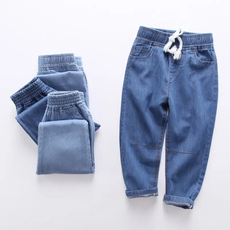 Children's denim mosquito-proof pants spring and summer Korean version boys and girls thin soft baby children's pants