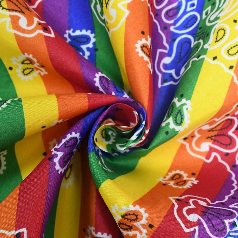 Product Introduction of Trendy Pride Festival Pocket Square Scarf Rainbow Colorful Headband Wristband Lesbian 16