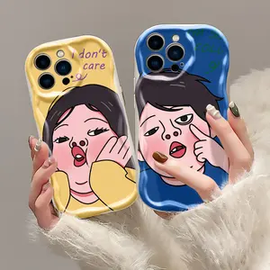 Casing Hp iPhone 6 Plus 6s Plus 7 Plus 8 Plus SE 2020 X XS Max Xr Case Model Pasangan baru untuk pria dan wanita pencegahan jatuh Silikon Softcase Kesing