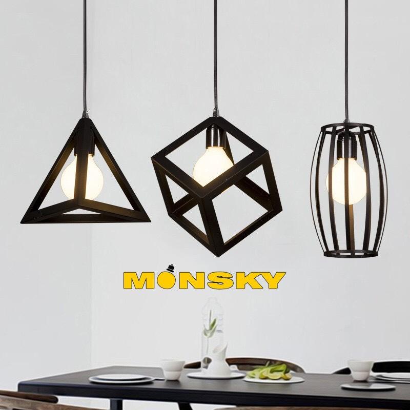 {COMBO} 3 đèn thả khối trang trí nhiều hình [tặng kèm bóng đèn LED chuyên dụng