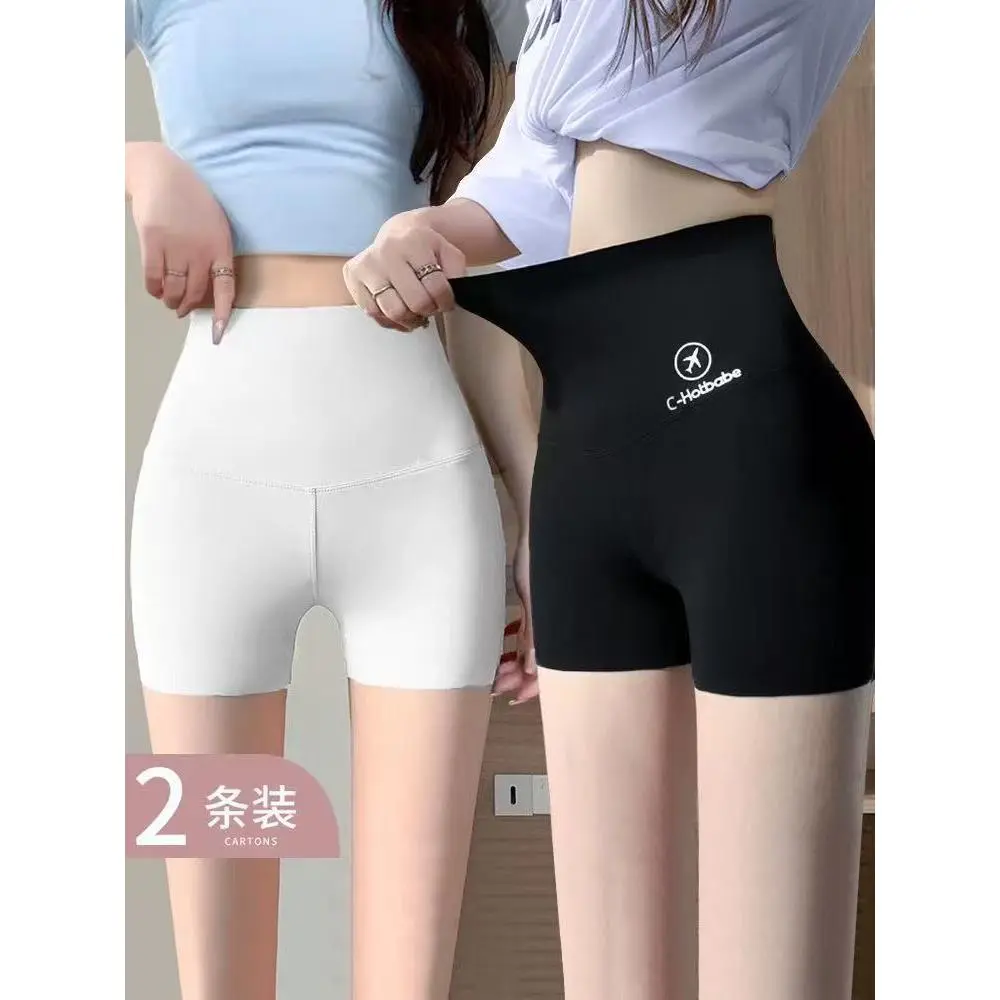 Safety Pants Women'S High Waist Summer Thin Anti-Exposure Belly Contracting Bottoming Pants Seamless Three-Point Yoga Shark Short Pants