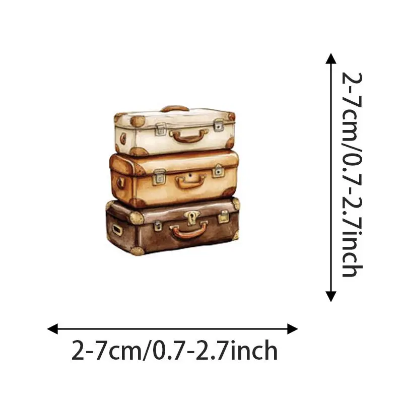 Travel Series Sticker (50pcs), Waterproof Self Adhesive Decor Paper, Decor Sticker for Gift Greeting Card Water Bottle Laptop Phone 1