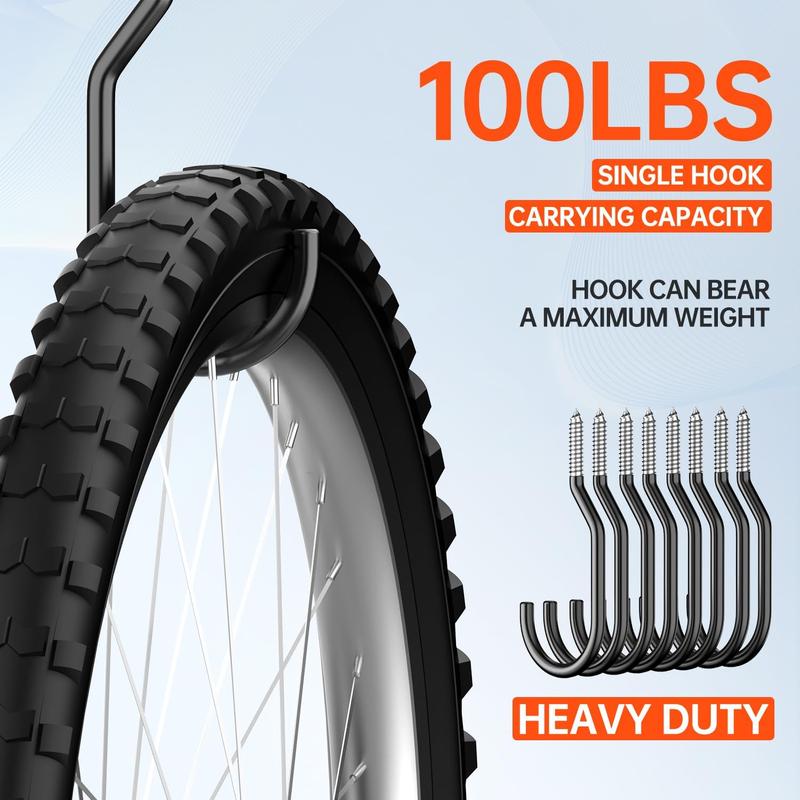 TikTok Shop 8 Pack Heavy Duty Bike Hook Loading Capacity 100 LBS 6 inch Bike Hooks for Garage Wall and Garage Ceiling