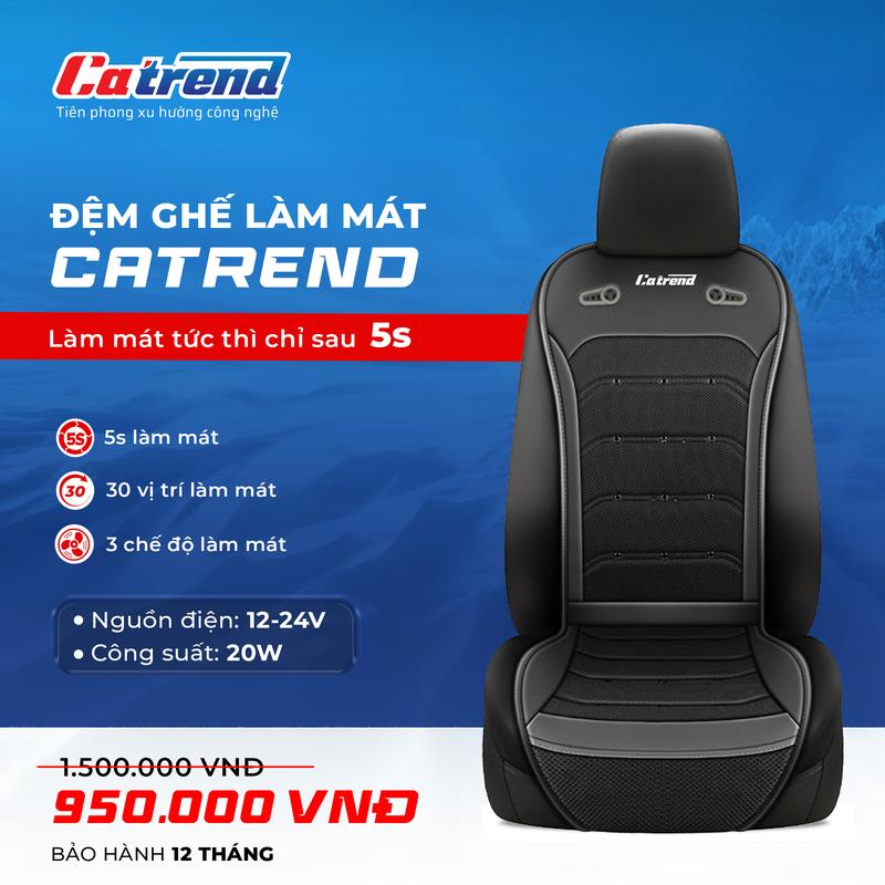 Đệm lót ghế ô tô làm mát Catrend - Tặng tẩu âm nối dài - Làm mát tức thì, thoáng khí, êm ái - Vừa vặn mọi loại ghế Nội Thất ô tô