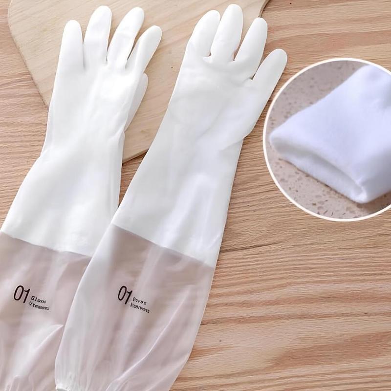 Găng tay cao su rửa chén bát siêu dai lót nỉ bo chun trợ thủ nhà bếp - Loại Dài Siêu Dai, Có Dây Chun Chống Tuột