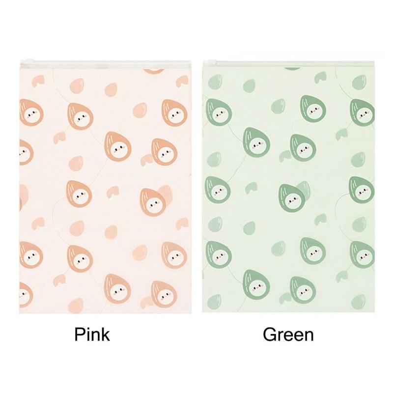 Portable PE Storage Bag Green Pink Multi-sizes Zipper Sealing Bag High Quality Cartoon Nuts Organizing Package Pouch 3