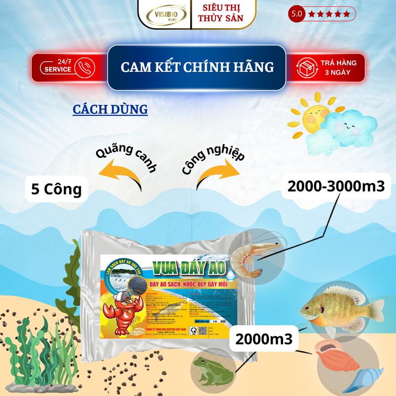 VUA ĐÁY AO - MEN VI SINH XỬ LÝ ĐÁY AO, GIẢI QUYẾT CÁC VẤN ĐỀ GÂY Ô NHIỂM ĐÁY AO, XỬ LÝ BÙN ĐEN THỐI ĐÁY CHO AO NUÔI TÔM CÁ 6