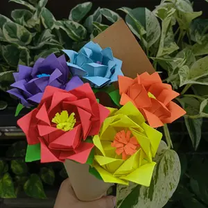 Buket bunga origami mawar