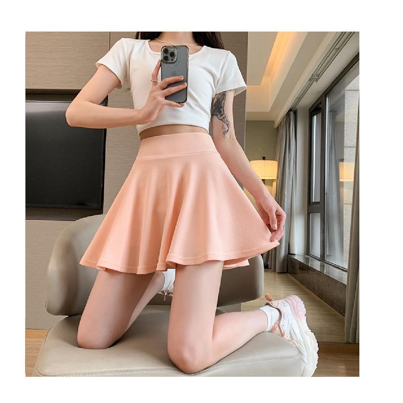 Product Introduction of Elastic Waist Pleated Skirt Large Size Extra Short Bubble Non-Lined Stretch Skirt Pleated Skirt for Plump Girls Womenswear Bottom Lingerie Comfort 16