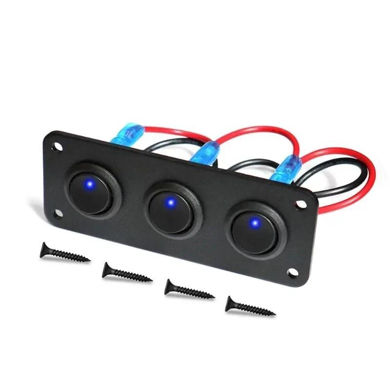 Product Introduction of 12V 1-4 Gang Universal Toggle Switch Panel USB Car Boat Marine RV Truck Blue LED Styling Accessories Marine Rocker Switch 49