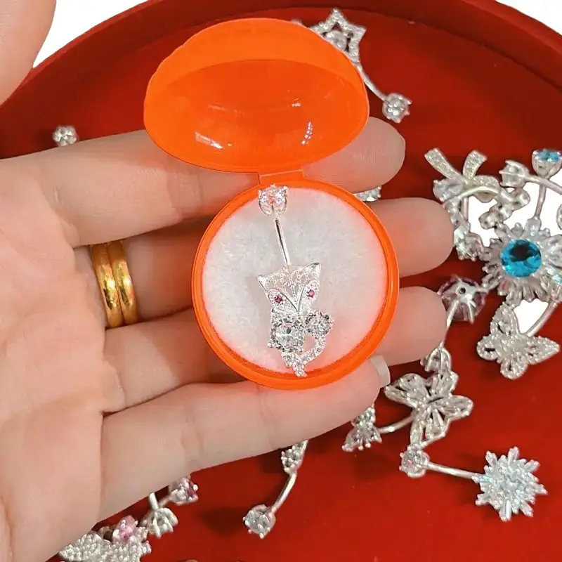 Khuyên Rốn Kiểu Hồ Ly Hai Đá Sang Chảnh Phụ nữ Women Kỷ niệm Tốt đẹp Sinh nhật Hàng ngày Tương tác 0