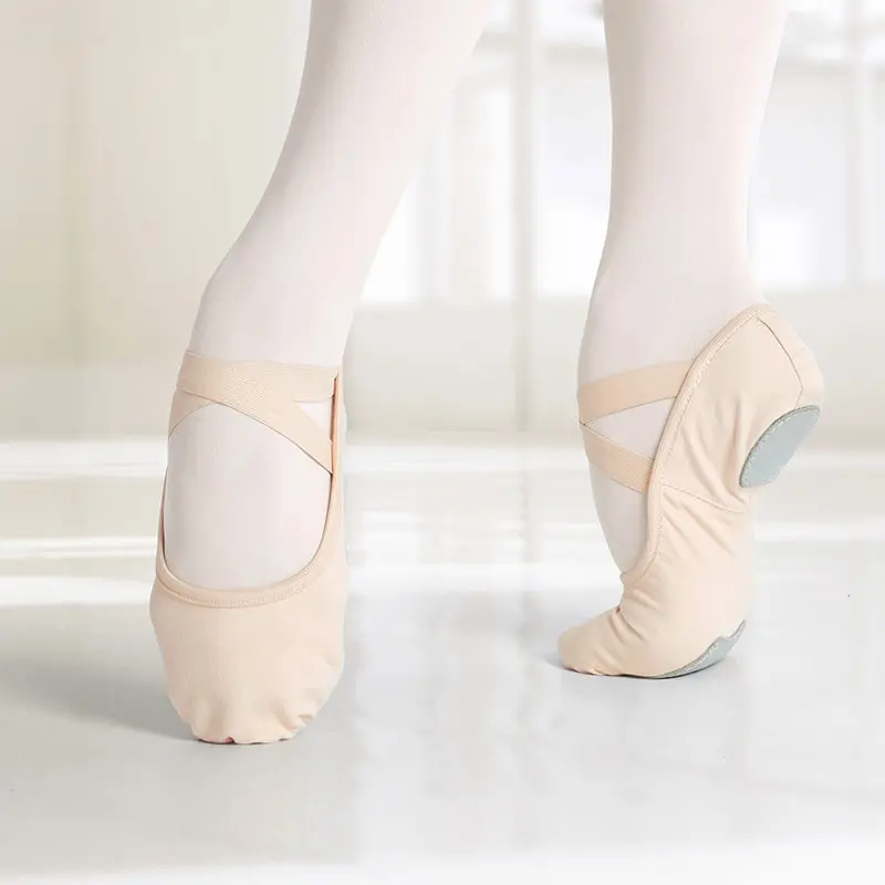Female Adult Professional Stretch Ballet Shoes Split Soft Sole Canvas Fabric