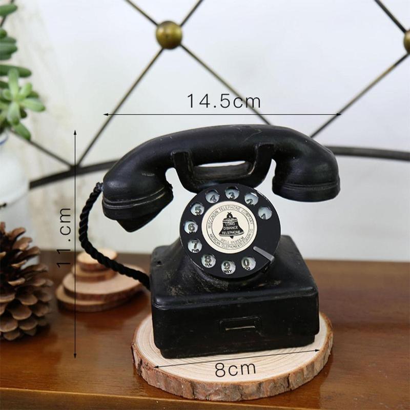 Old Fashioned Landline Telephone Model Classic Photography Props Creative Retro Telephones for Bar Desk Cafe Hotel Ornament 2