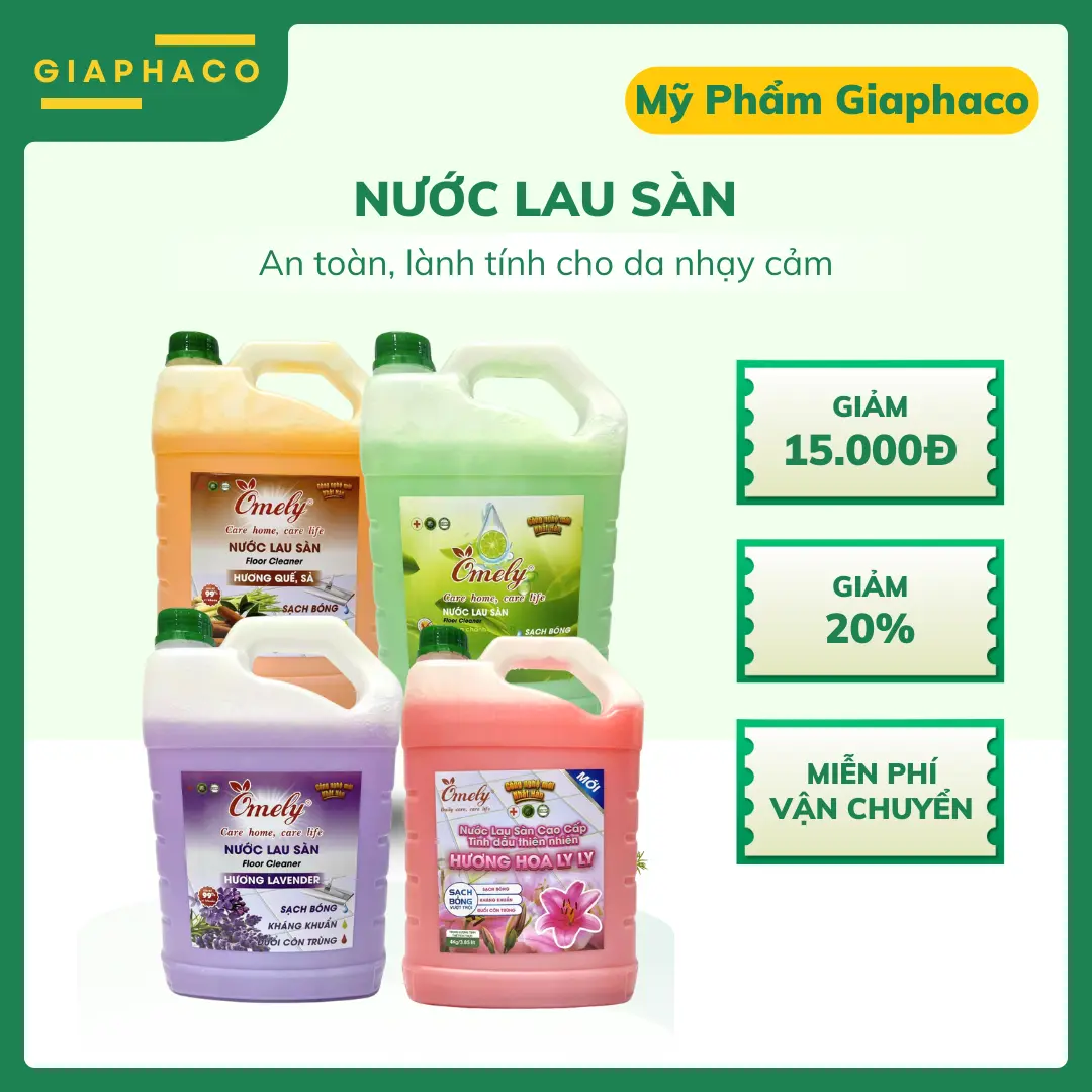 Nước Lau Sàn Omely 3,8kg An Toàn Lành Tính Hương Thơm Dịu Nhẹ - Làm Sạch
