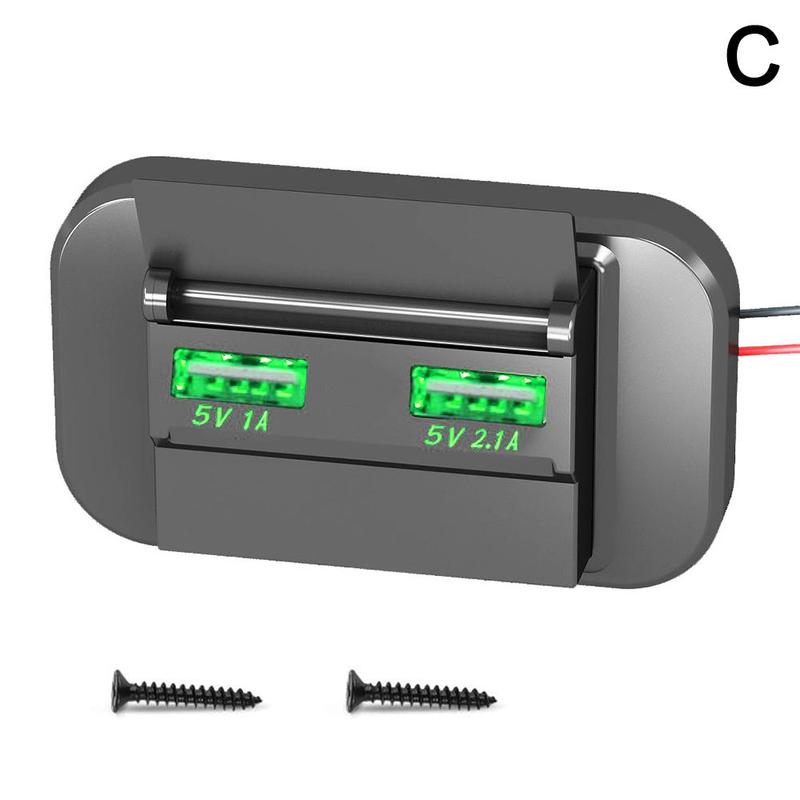 Product Introduction of Car 5V/1A 5V/1.5A PD 2 USB Port Fast Charger Socket Power Charge Outlet Panel D0J8 58