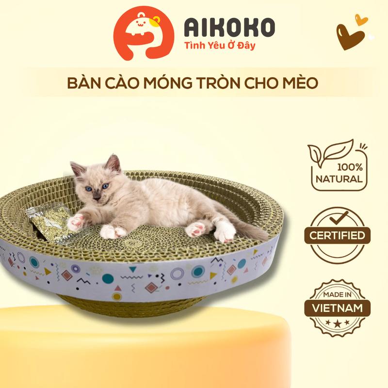  Bàn cào móng carton dạng tròn cho Mèo nhiều kích cỡvà không độc hại 