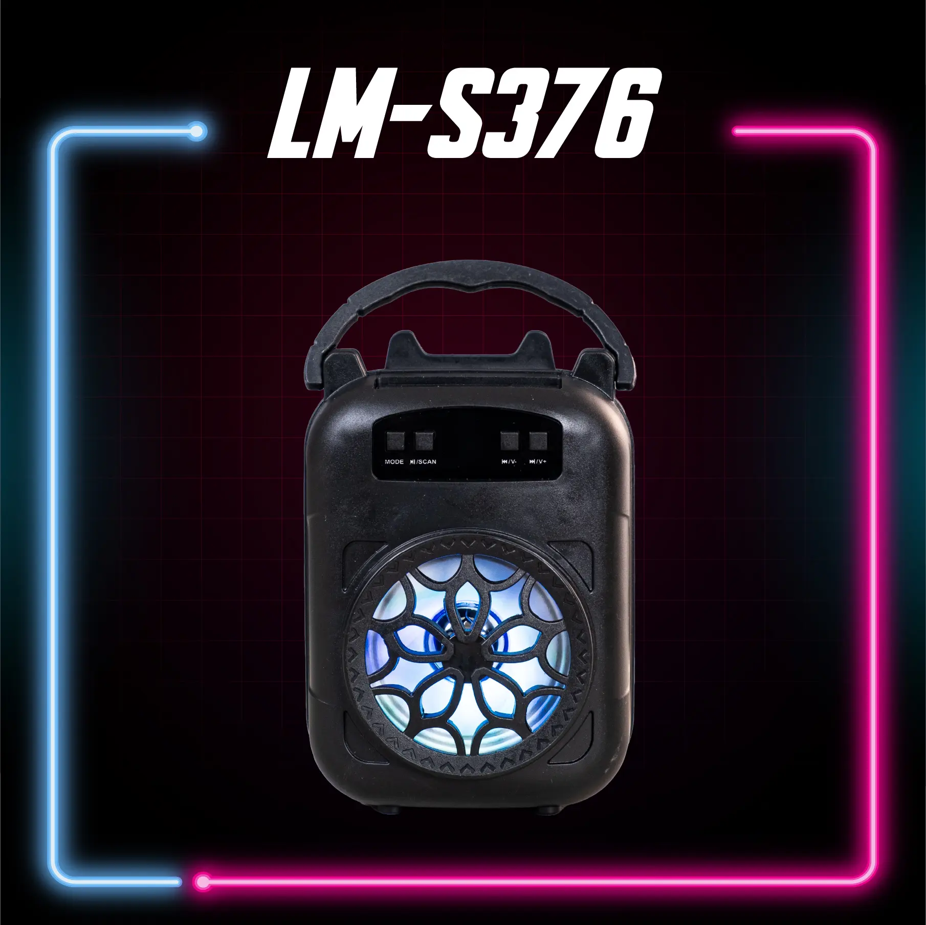 Loa Bluetooth LM-S376 Thiết kế quai cầm nhỏ gọn tiện lợi, Thích hợp mang theo bất cứ đâu, Âm thanh cực bắt tai