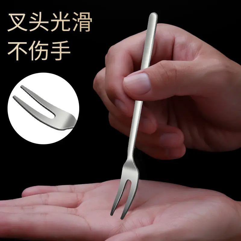 Creative 304 Fruit Fork Stainless Steel Fork New Cute Salad Dessert Cake Small Fork Home Fruit Sticker