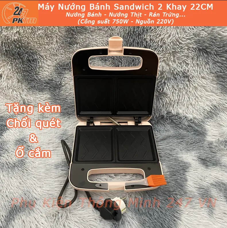 Máy Nướng Bánh Mì Sandwich Rán Trứng Rán Thịt Làm Đồ Ăn Sáng 1 và 2 Ngăn Làm Nóng Nhanh Phù Hợp Cho Gia Đình | Phụ Kiện Thông Minh 247 VN 8