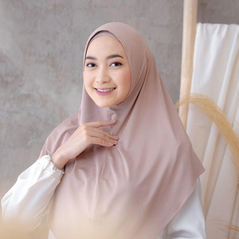 Bergo Hamidah Non Pet Jersey / Bergo Instan Malay Non Pad Daily Jersey Premium/Kerudung Jumbo Bergo Malay Ukuran L Nonpet Hamidah 7