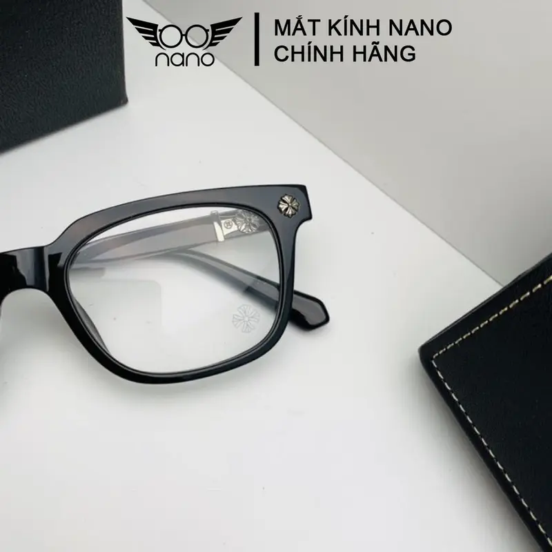 Gọng kính cận nam nữ dáng vuông,dùng lắp mắt cận hoặc 0 độ N2273 Chrome Hearts Mắt Kính Kính Mắt Tròng Kính kính  đổimàu 2