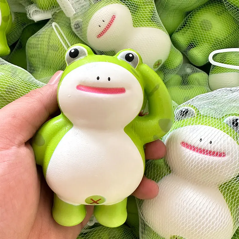 Decompression Artifact Salute Frog Toy Slow Rebound Decoration Doll Cute Doll Squeezing Toy Children's Toy Net Red