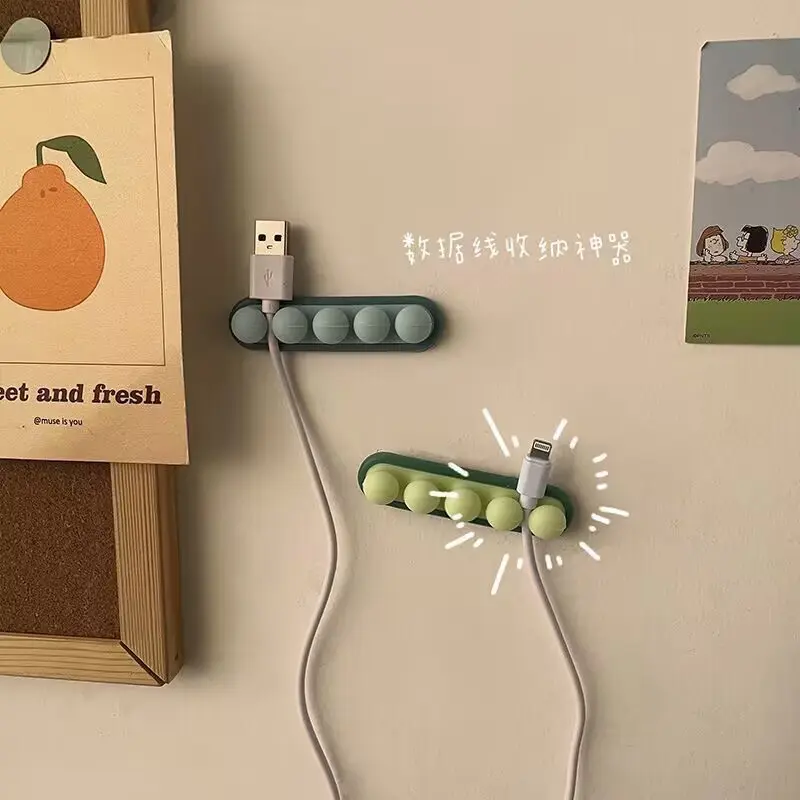 Ohaya G146 Pea Data Cable Storage Fixed Sticky Hook Cable Organizer Multifunctional Perforation-Free Desktop Organizer Storage Hook