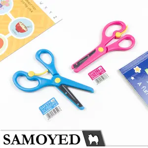 Gunting Plastik Aman Anak / Ujung Bulat / Tumpul / Child Safety / Safe / Rounded Plastic Scissors Samoyed SC-SF6