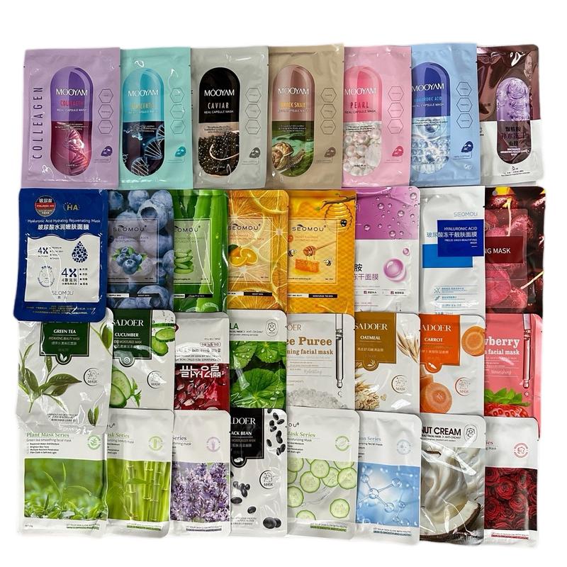 Da Khô Combo 50 miếng mặt nạ trái cây và tinh chất sệt hỗ trợ cấp ẩm cho da khô .Axit hyaluronic Skincare Kem Face Làm Đẹp Da Mặt mặt na mask giayđủ vịphục hồi da mask Dưỡng Ẩm Da mặt nạ giấy đất sét hồng phục hồi da Nữ