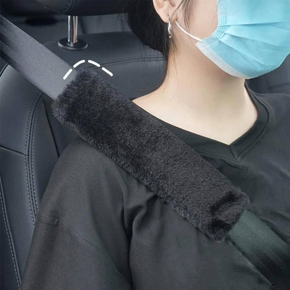 Car Shoulder Cover Simple Plush Soft Comfortable Fabric Seat Belt Protective Cover
