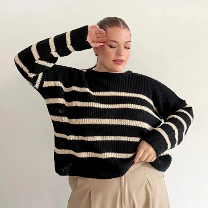 Jemma knite sweater Wanita oversize pakaian rajut Atasan Big size 0