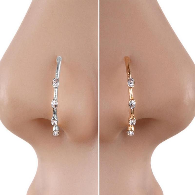Product Introduction of Hao Shi Nose Pin Single No Need To Punch C Type Geometric Spiral Snake Steel Design Ring Nose 16