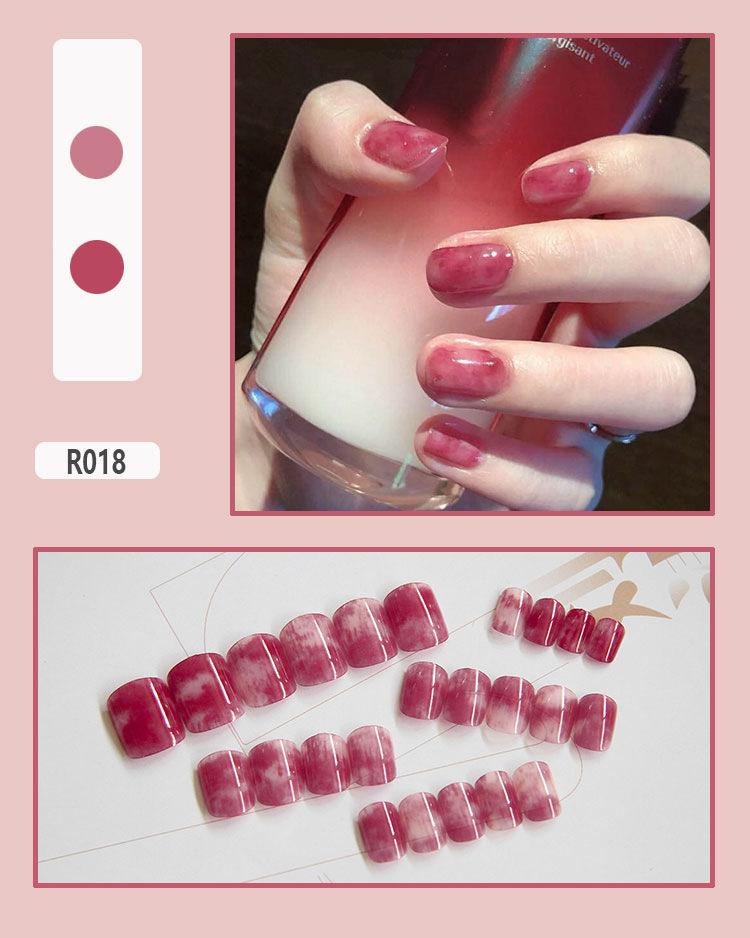 Product Introduction of Fake Nails Finished Stickers Cute Nail Stickers Wearable Nail Stickers Removable Fake Nail Pieces 24 Pieces 21
