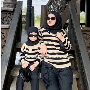 sweater anak dan dewasa STRIPE RAJUT sweater couple ibu dan anak fashion baju