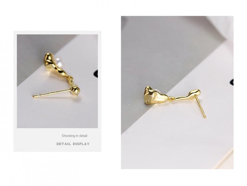 Product Introduction of New Hot-Selling Earrings and Ear Pendants with Unique Design Sense, Versatile Jewelry, Irregular Pearl Earrings for Women, Elegant Style amber  jewelry  sets floating  helix  earring temple  jewellery 3