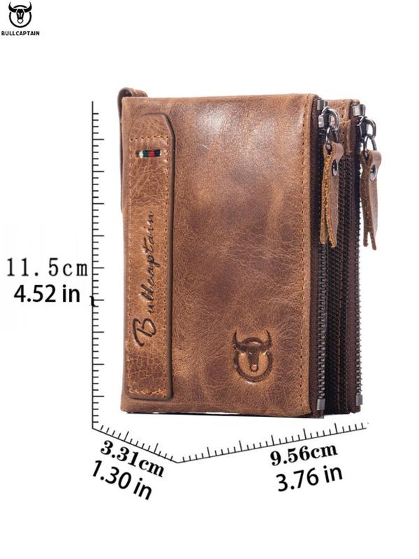 Men's Vintage Letter Embossed Short Wallet, Casual Zipper Small Wallet for Daily Used, Simple Trendy Versatile High-quality Daily Commuting Wallet for Men 1