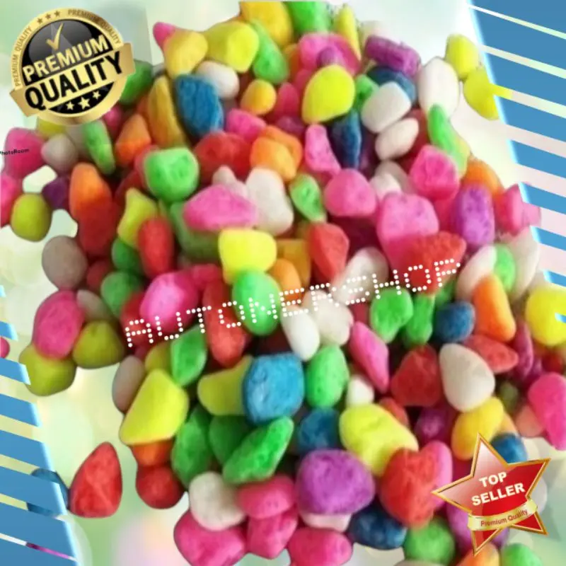 Batu hias warna warni batu taiwan hiasan aquarium 600gr