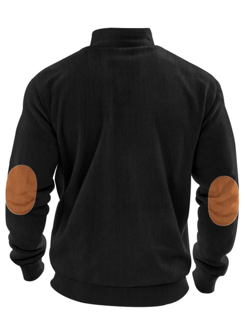 Product Introduction of Men's Colorblock Patchwork Half Zip Sweatshirt, Regular Fit Casual Retro Long Sleeve Collared Pullover for Spring & Fall, Fashion Men's Top for Daily Wear, Hoodie 6