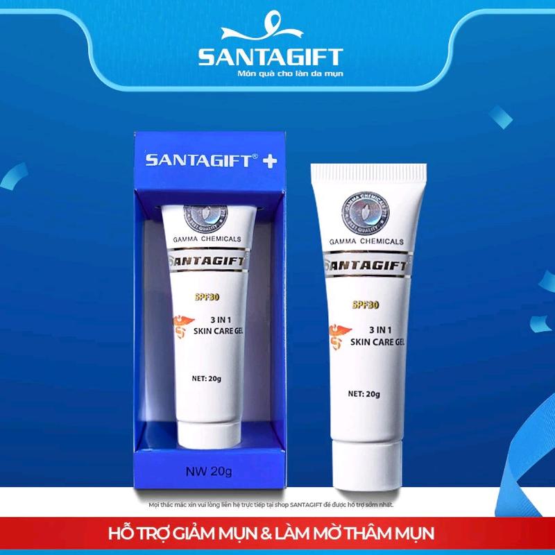  hình chụp thật gel mụn SANTAGIFT GOM CỒI MỤN ,THÂM ,CHỐNG NẮNG ỨC CHẾ SẮC TỐ 20g Skincare 