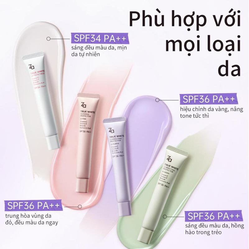 kem lót za SPF36 PA++ Kháng nước và mồ hôi kem lót za tím Cosmetic Mỹ Phẩm Nữ Trang Điểm Cosmetic Mỹ Phẩm the saem  salmon  beige phấn  nước  cushion phấn  nước  cushion kemnen  mongnhe lip  combo kem  nền phấn  nước  cushion skin  tint kem  nền  mk4 2